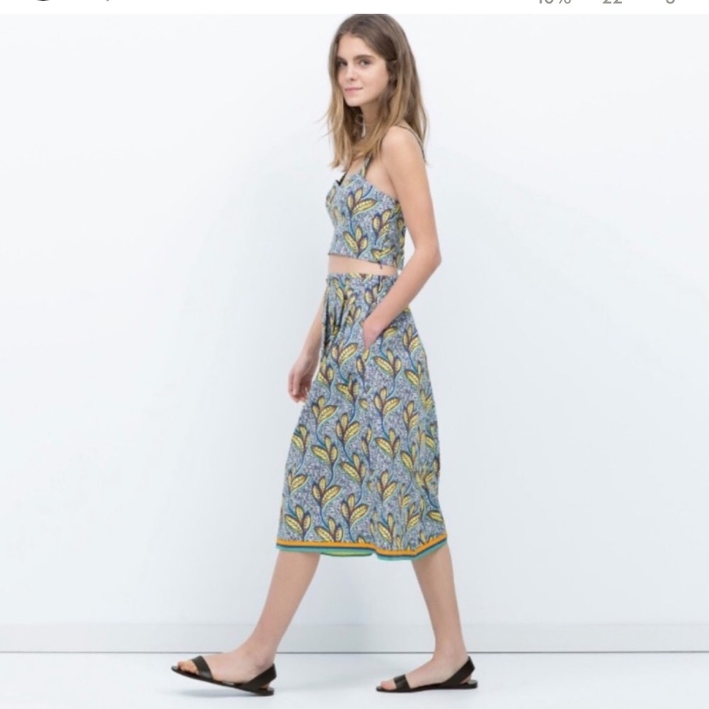 Zara Trafulac African/Leaf print skirt